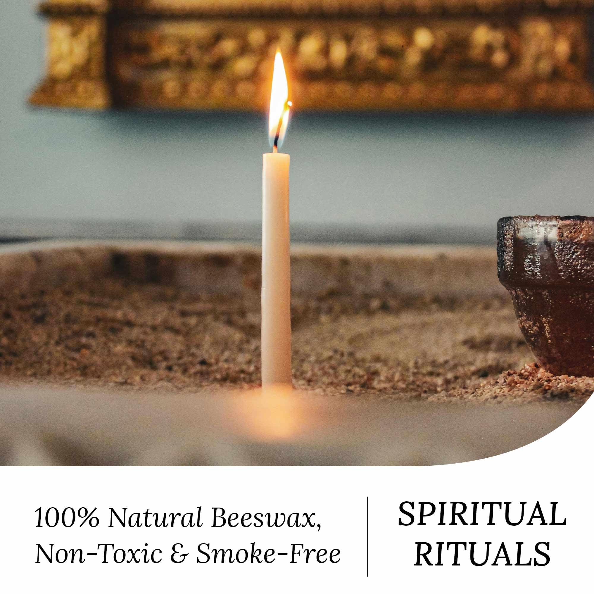Velas de meditación de cera de abeja natural de 7 pulgadas, velas de oración de cera de abeja pura, 50 unidades, 50 minutos de tiempo de combustión, sin goteo y sin humo para oración, iglesia
