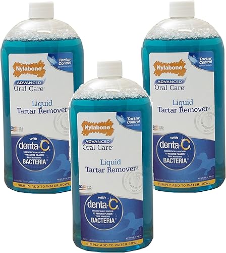 Nylabone Advanced - Removedor de sarro líquido oral avanzado - Botellas de 32 onzas (paquete de 3)