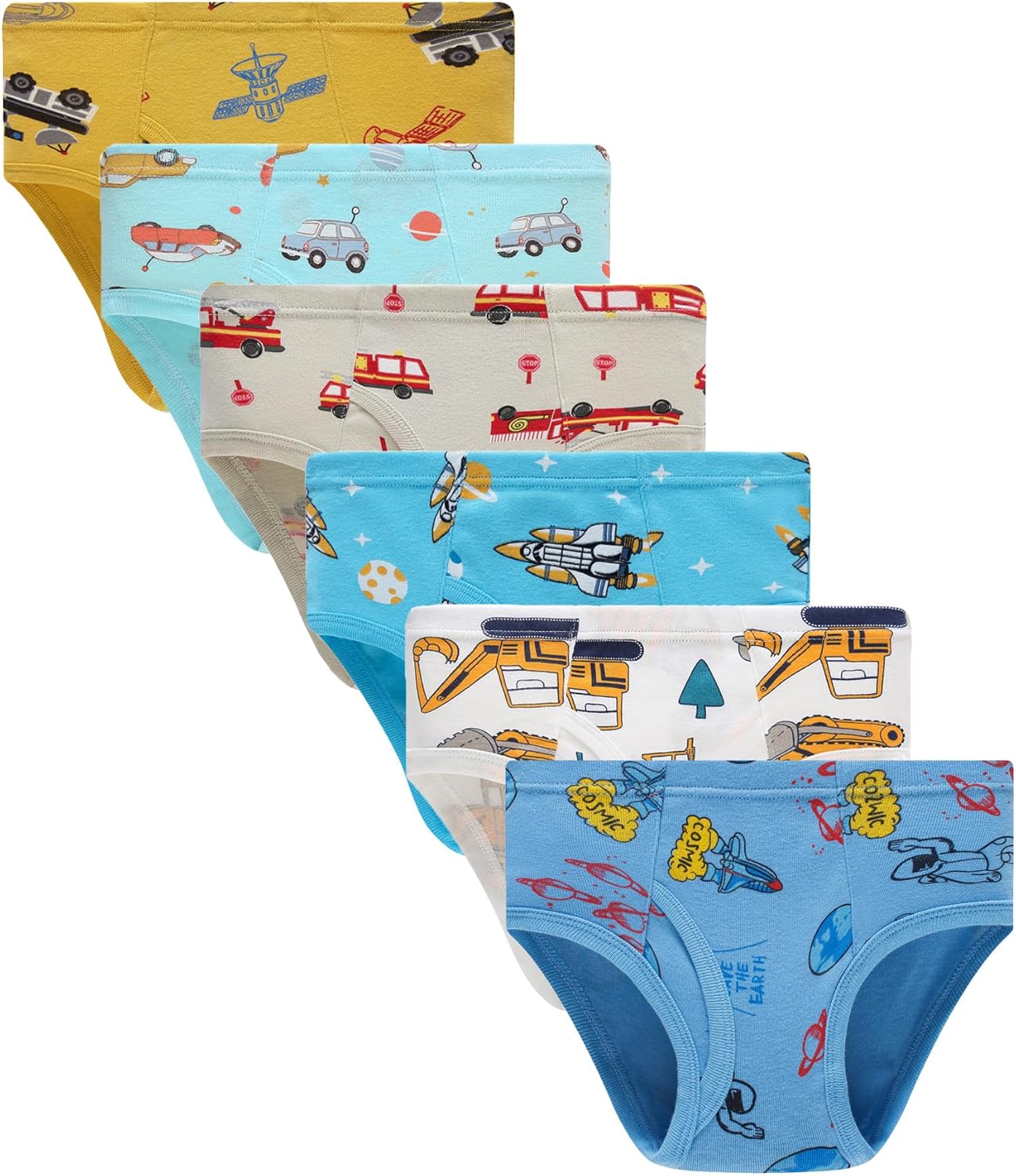 Boboking 100% Cotton Little Boys Briefs Soft Dinosaur Truck Toddler Underwear
