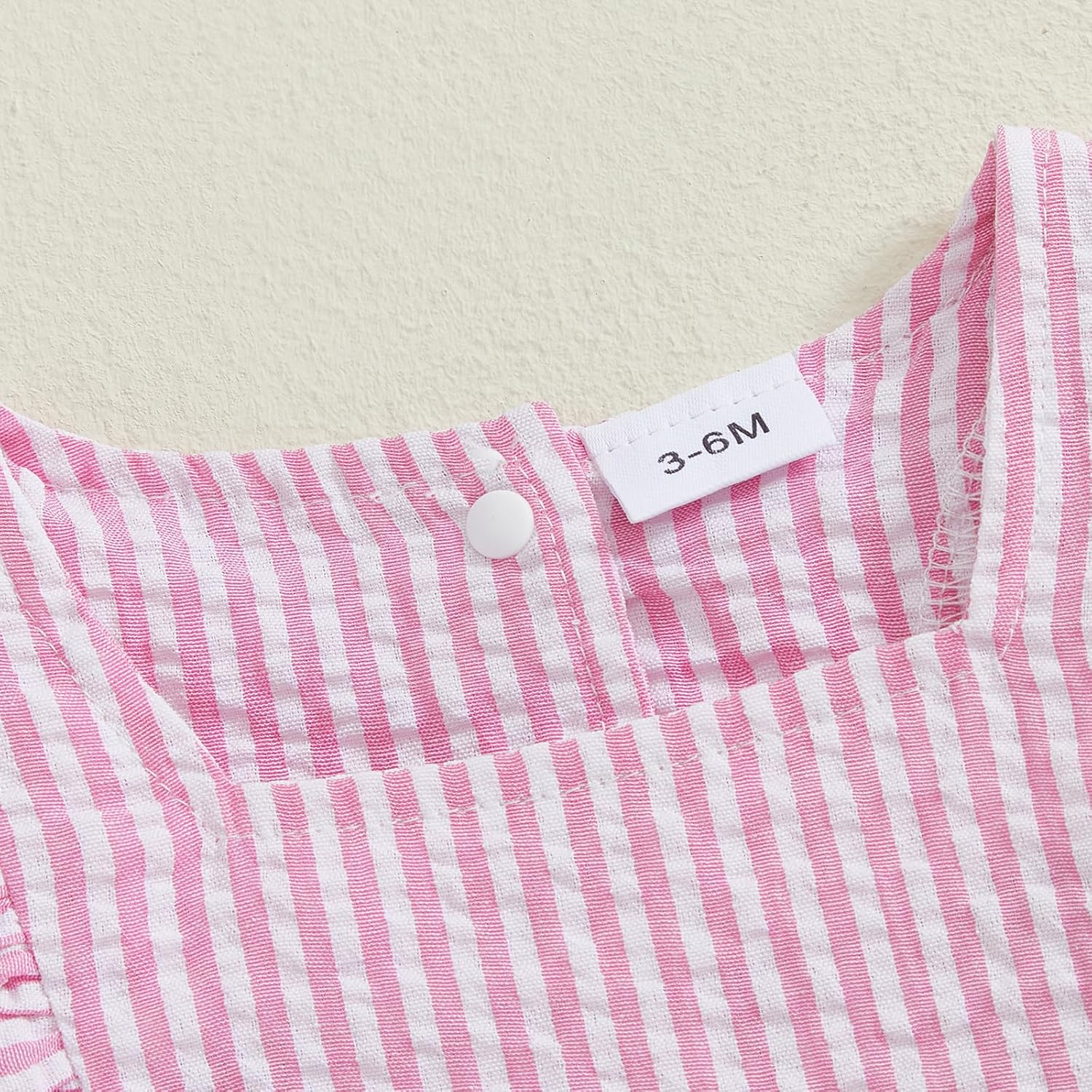 Sasaerucure Newborn Baby Girl Fall Outfit Striped Ruffle Long Sleeve Romper Bodysuit Smocked Bubble Clothes - Image 3