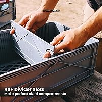 Vista 4 de CRATE Basic Pack Dos cajas SidioCrate de tamaño completo y uno de tamaño medio, apilables, organizador al aire libre con divisores, camuflaje