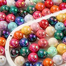 16mm Acrylic Beads 100pcs Multicolor Acrylic Bead Pen Bubblegum Beads DIY Beading Hairband Bracelets Necklace Craft for DIY Jewelry Making Color-1