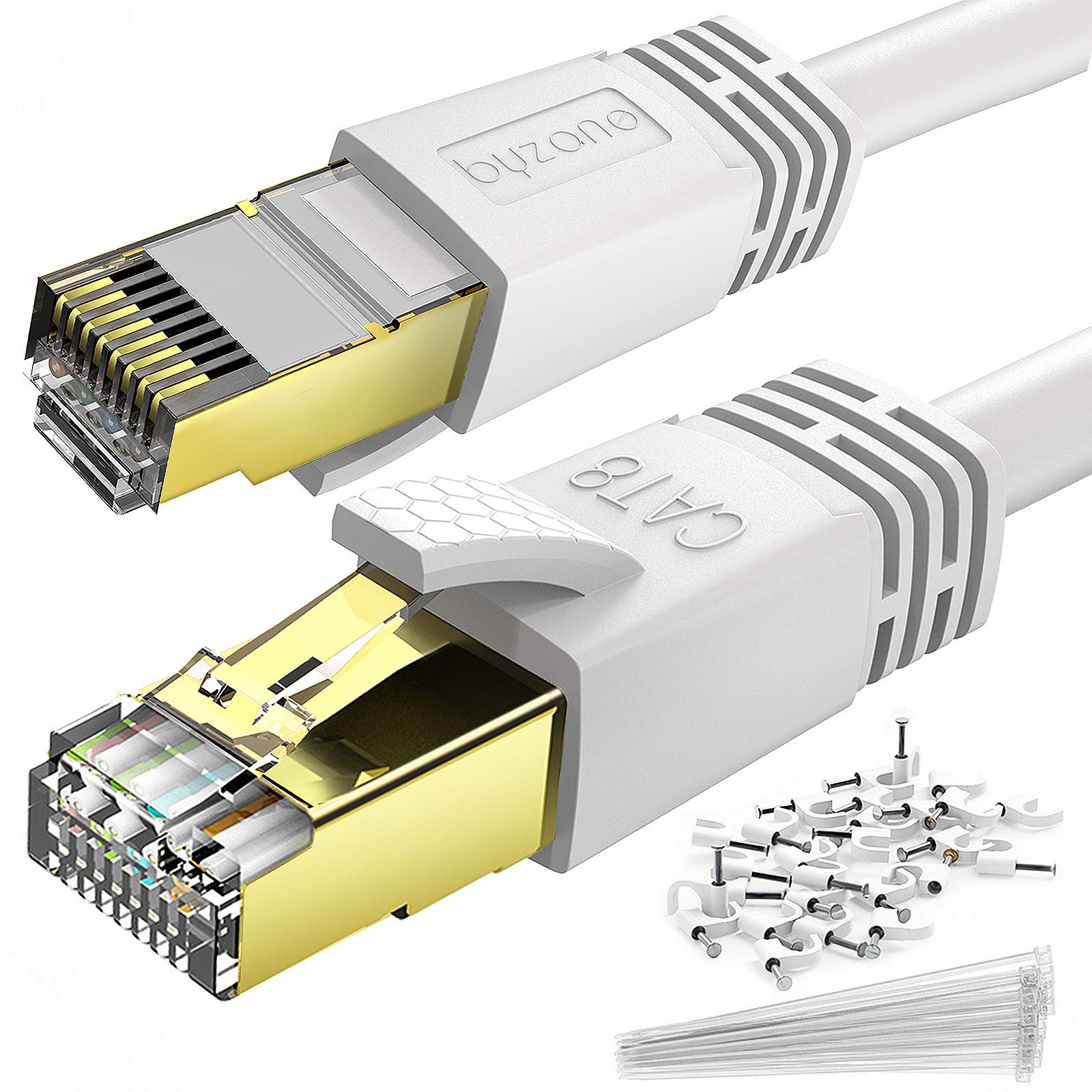 Buy Byzane Cat 8 Cable White 4M High Speed Patch Cord 40Gbps