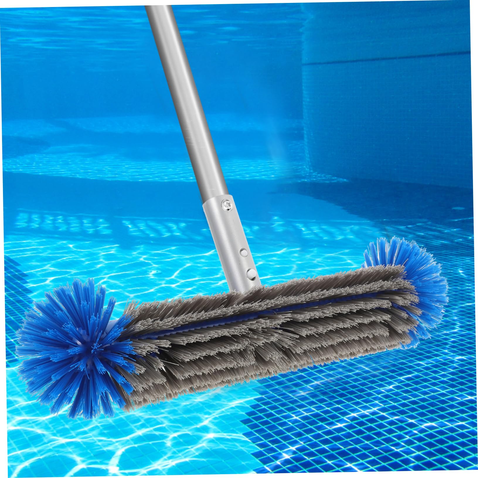 Cepillo de Limpieza de Piscina de 16 Pulgadas Azul Aluminio Nylon