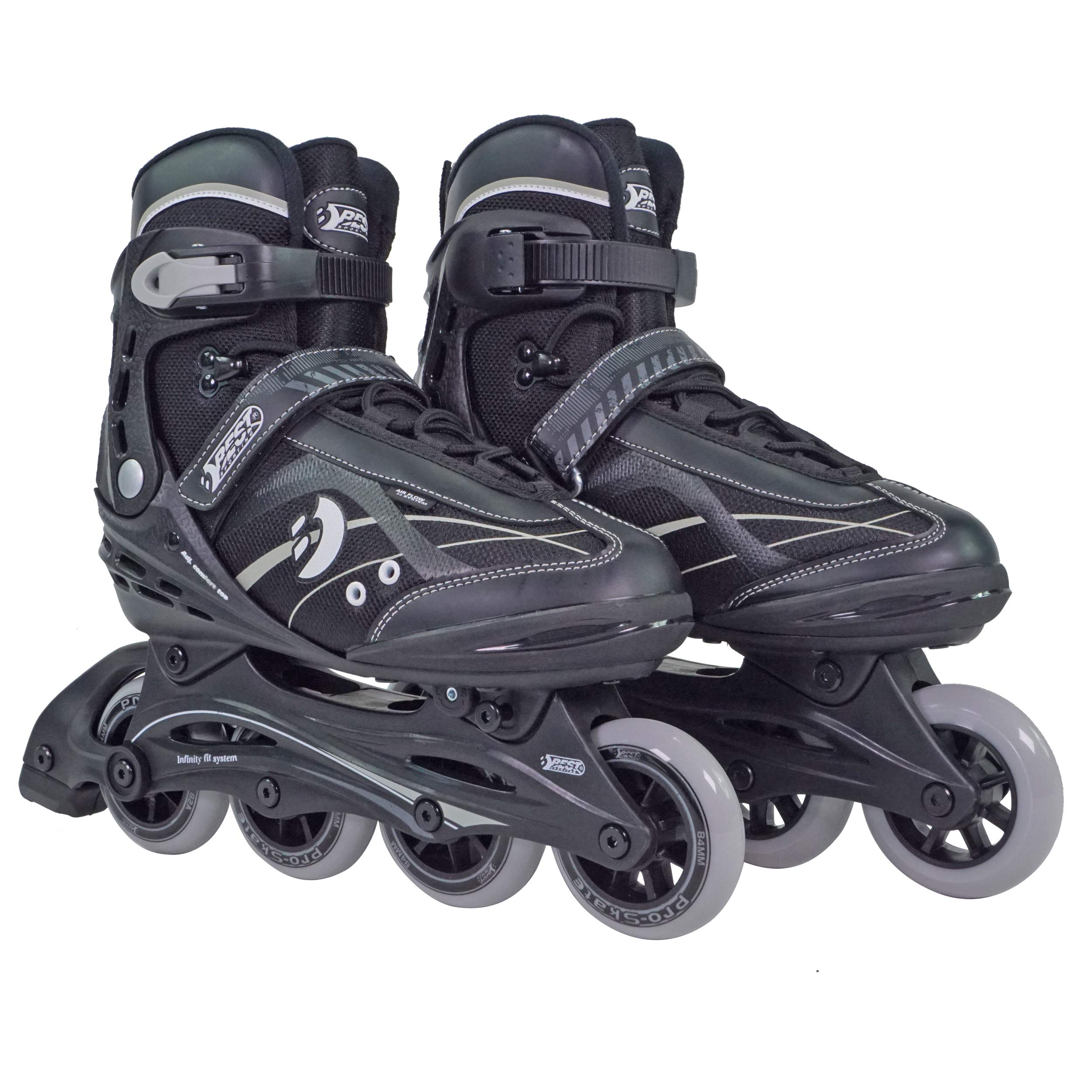 Best Sporting Rollers en Ligne, Largeur d'orteil réglable, roulements ABEC 7 en Carbone, pour Adolescents et Adultes