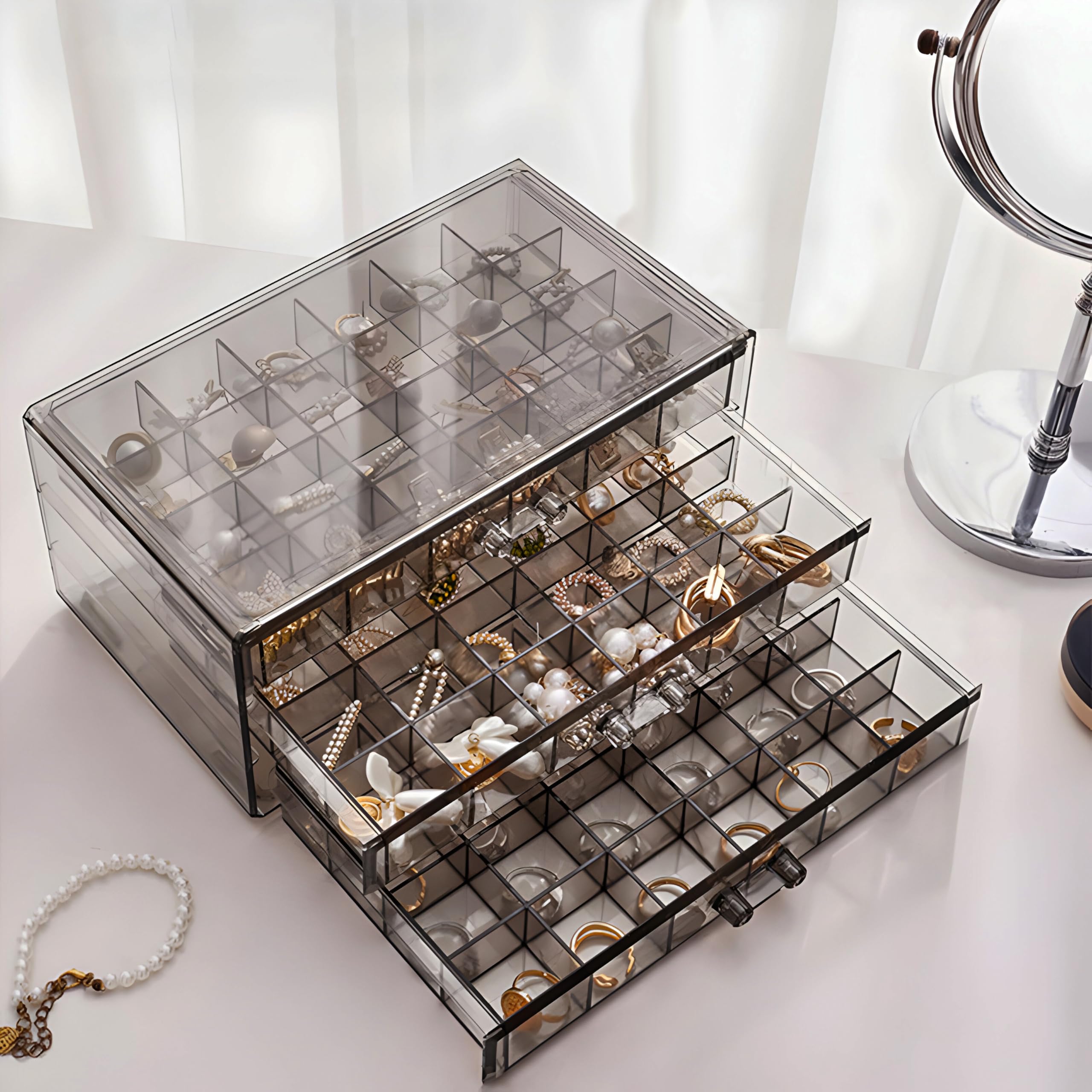 Boîte de rangement acrylique ELEVEN RINGS pour sublimer votre coiffeuse