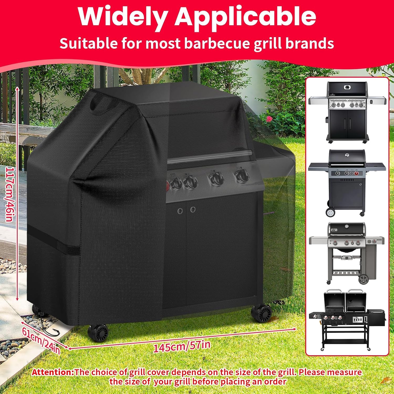 Copertura Barbecue da Esterno per Crown Verity MCB-72 PRO 2025 2026+ | Telo Barbecue Impermeabile, Antistrappo, Antisbiadimento, Anti-UV, Dimensione Universale