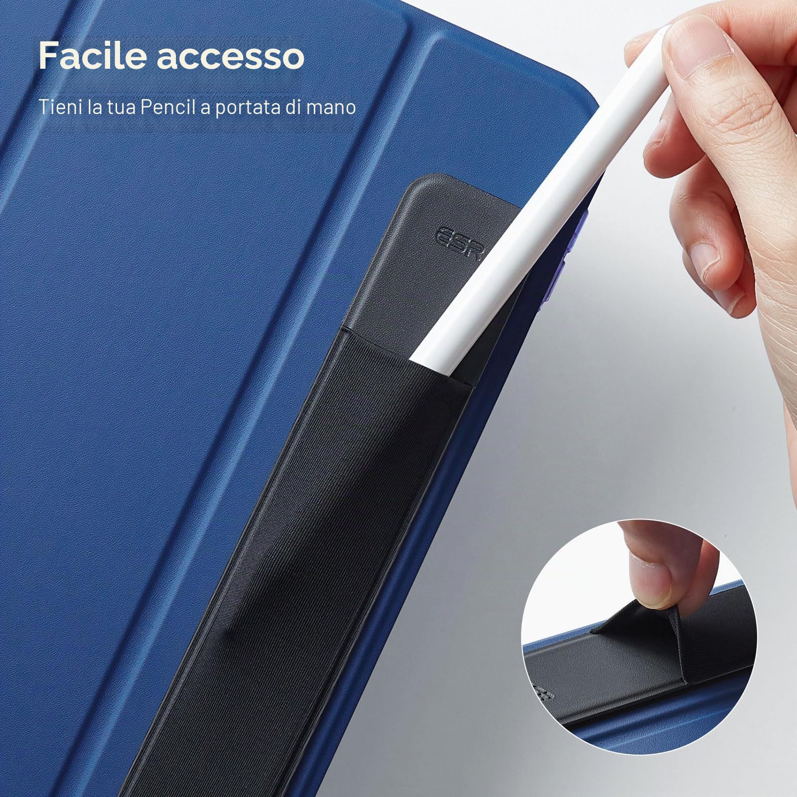 ESR Cover per Apple Pencil 1° e 2° Generazione, Tasca Protettiva Elastica, Manica Adesiva per Penna Capacitiva - Nero