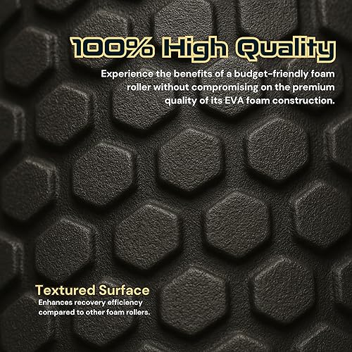 Miniatura 9 de FitNation Rodillo de espuma  Rodillo muscular de espuma de alta densidad  Rodillos de espuma texturizada para masaje muscular, estiramiento,