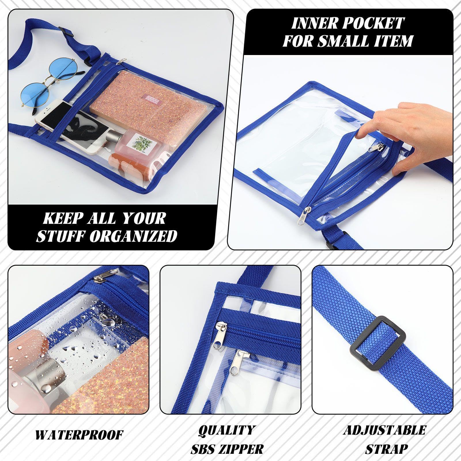 20 Stück transparente Taschen, Stadion-zugelassen, PVC, Kuriertasche für Reisen, Konzerte, Sportveranstaltungen