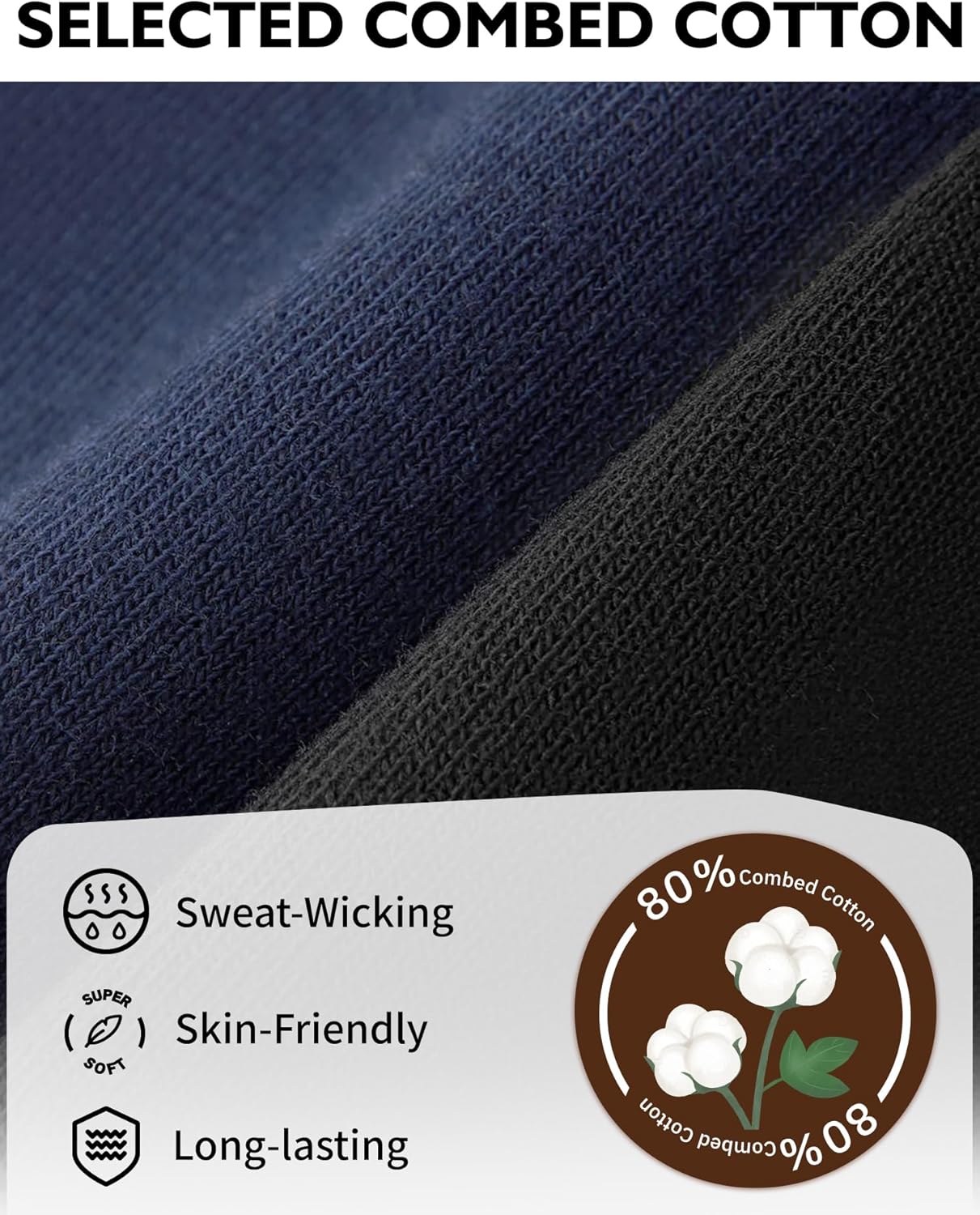 CLOSEMATE Mens Dress Crew Socks Combed Cotton Soft Breathable Durable Classic Solid & Patterned 6 Pairs - Image 5