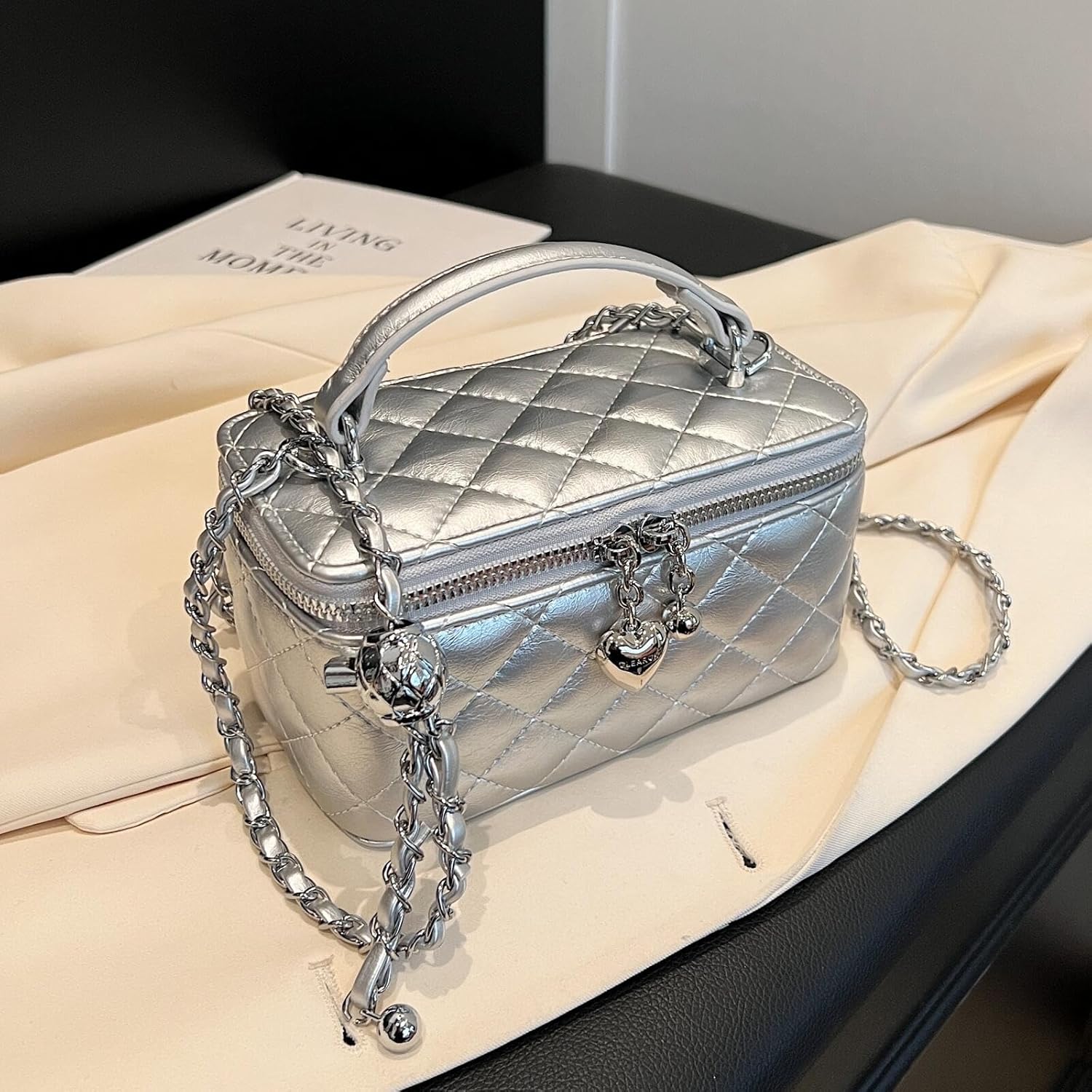 Box Square Handbag Purse for Women Chain Designer Crossbody Shoulder Bag Mini Top-Handle Pouch - Image 3