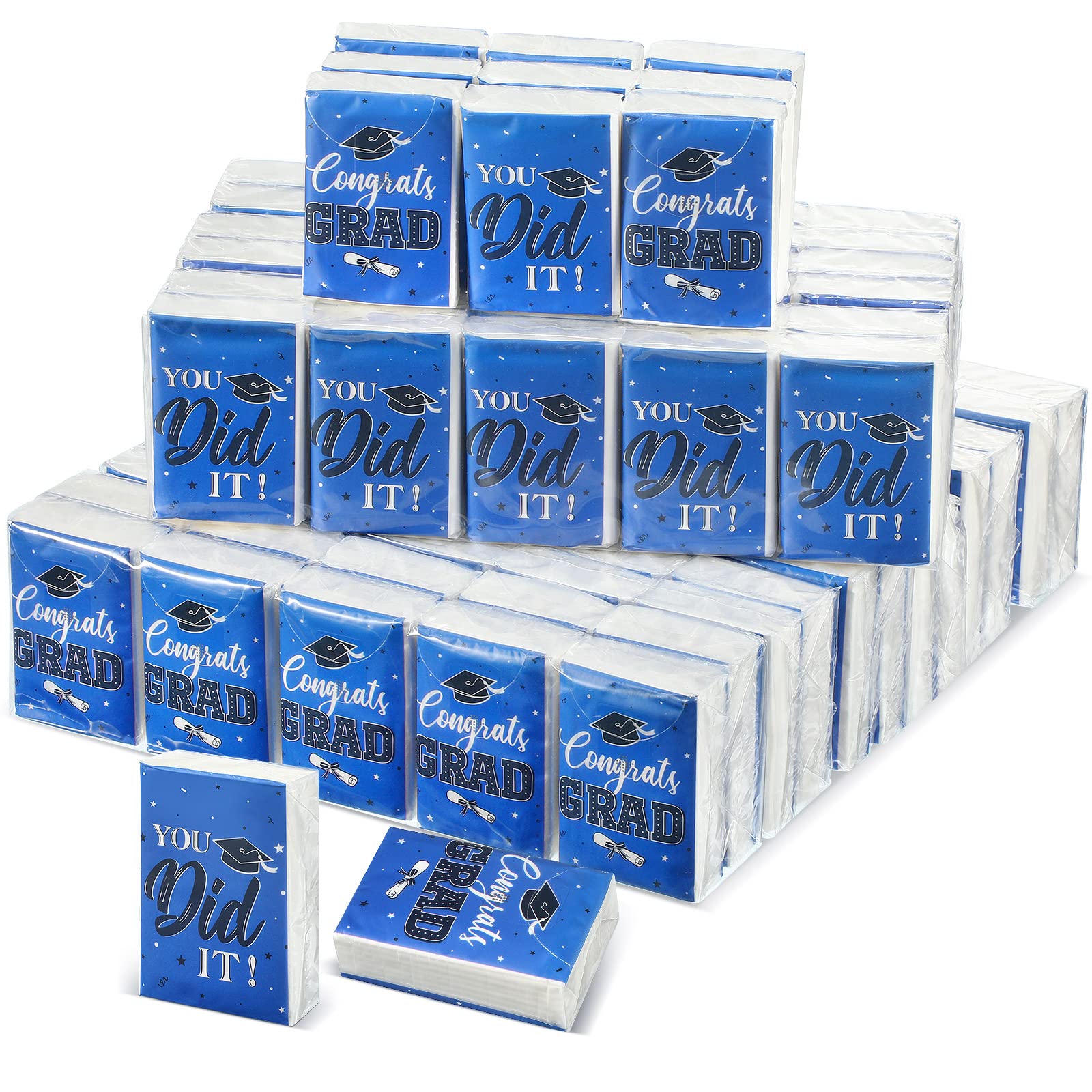 Funrous 100 Packs Graduation Pocket Tissues Bulk 3 Ply Individual