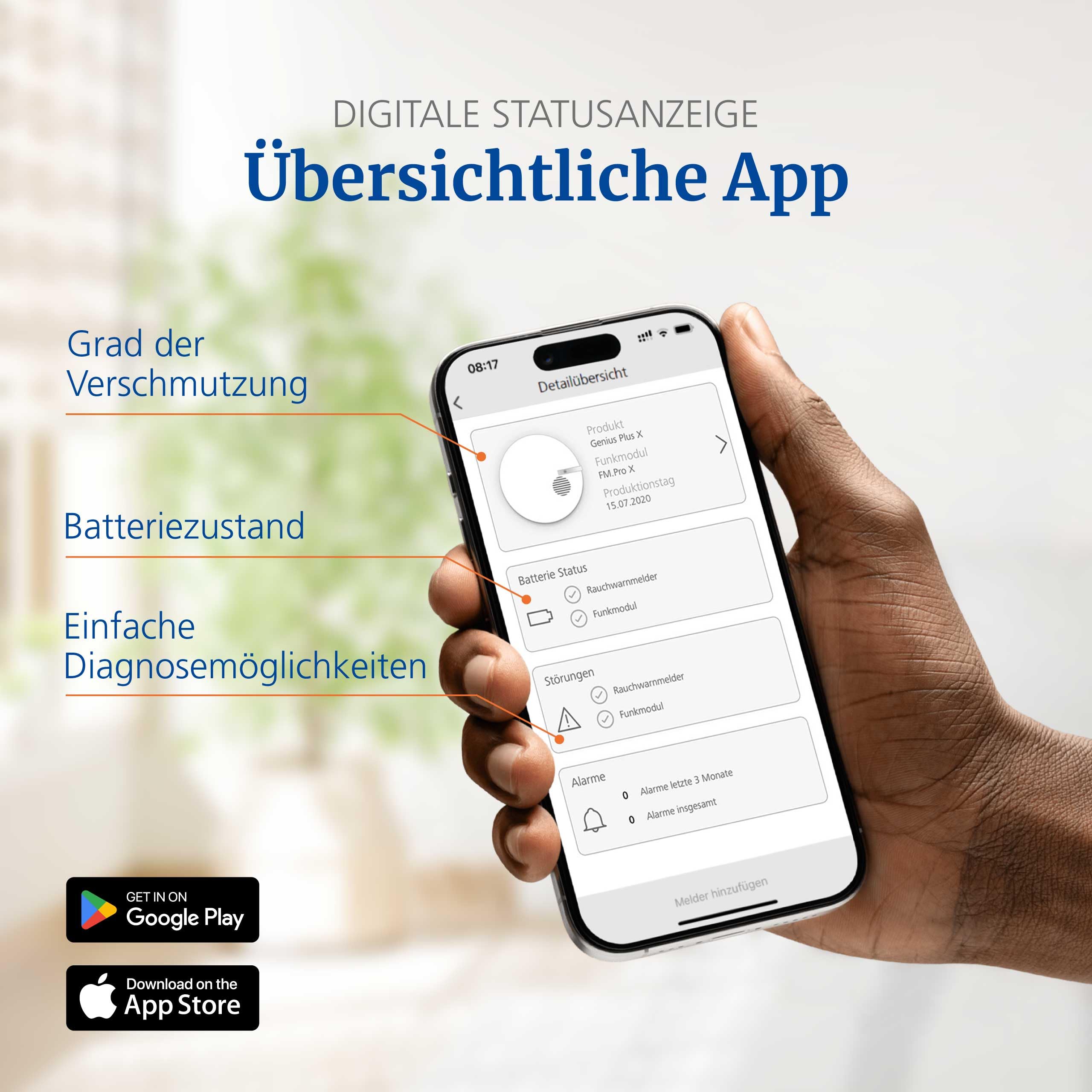 Hekatron Rauchmelder Genius PLUS X – Edition 2021 - Optional funk-vernetzbarer Brandmelder – Rauchwarnmelder mit 10 Jahre-Batterie, LED mehrfarbig & App-Unterstützt, Amazon Exclusive - 1 Stück