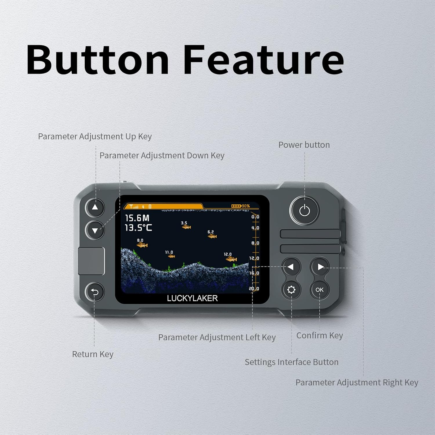 LUCKY Wireless Kayak Fish Depth Finder Handheld Portable Fish Finders Transducer Bass Fishing Sonar Sensor Mount with Floating Plate for Boats MT-202PLUS 7 81KAJsZiipL. AC SL1500