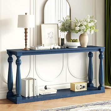 KEVINSPACE Console Table EntrywayTable ConsoleTables for Entryway HallwayTable Behind CouchTable 63" Long EntryTable Wood Sofa Tables FoyerTables Narrow for Living Room, Foyer Antique Navy Blue 1