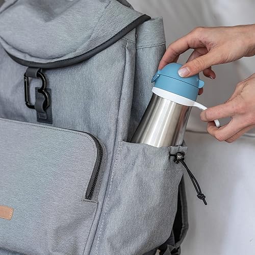 Miniatura 5 de BEABA Botella de agua de acero inoxidable para niños, botella de agua aislada para bebés a niños pequeños, botella de agua para niños pequeños