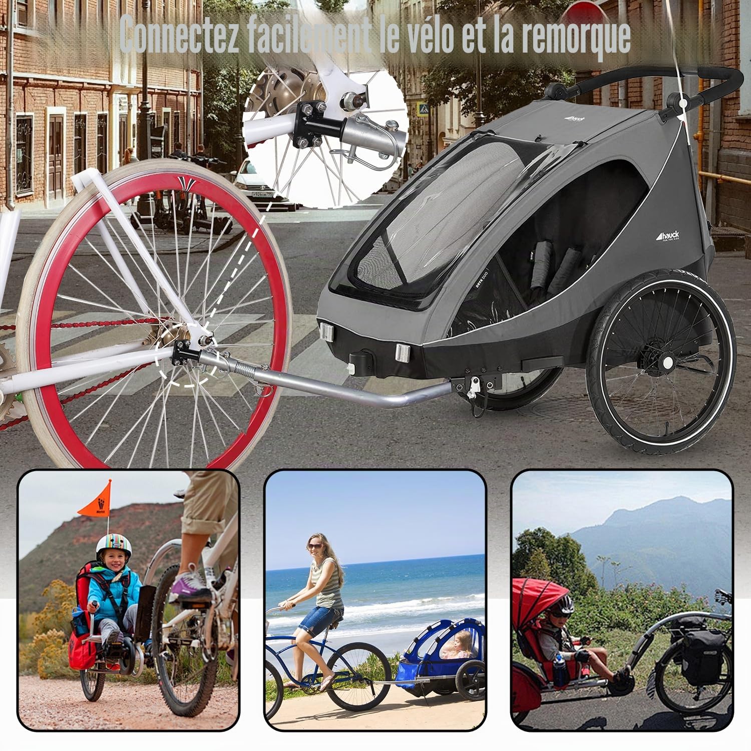 Attelage de Remorque de Vélo Universel Connecteur pour Remorques
