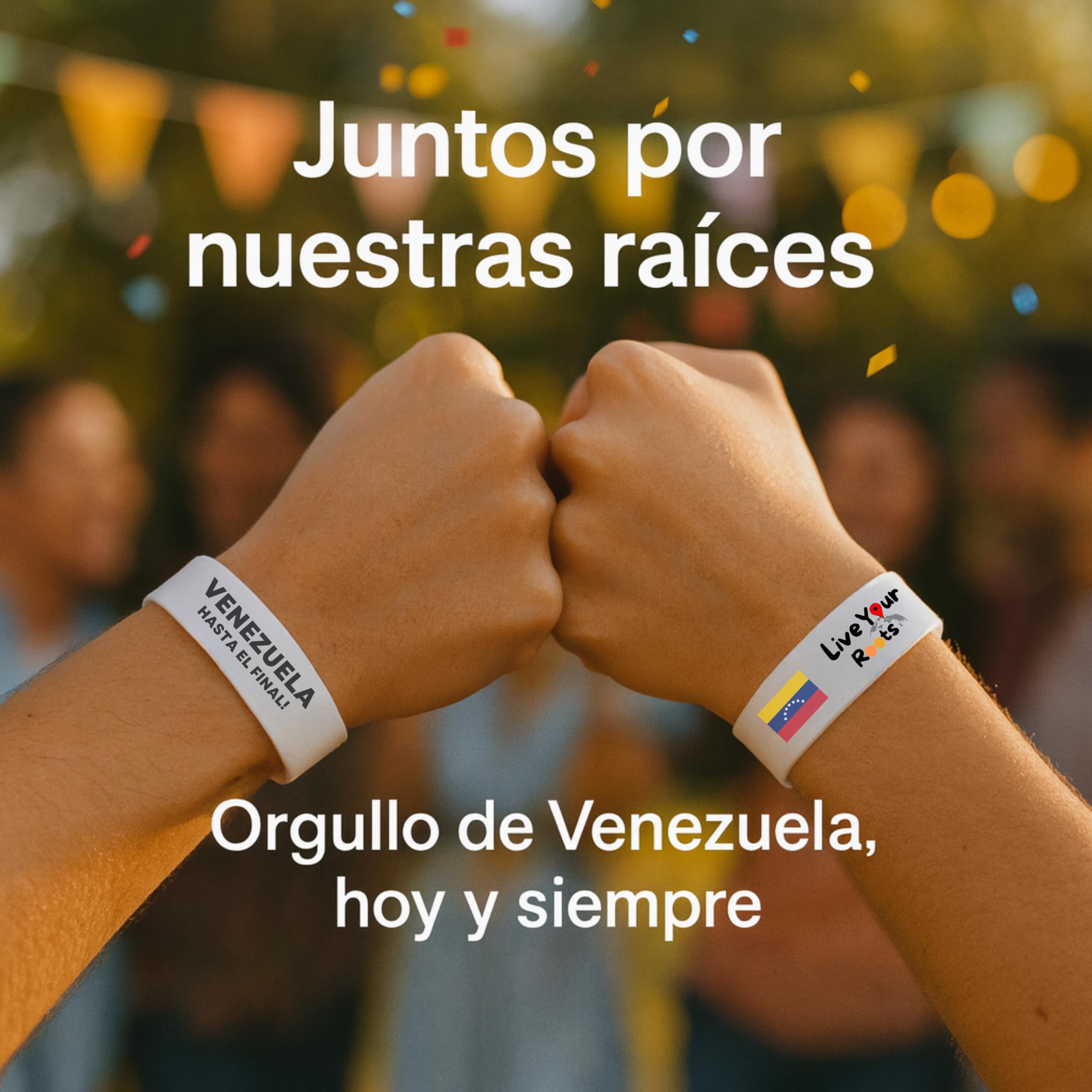 Bandera De Venezuela 7 Estrellas en pulsera Unisex de Silicona Premium | 15 mm x 202 mm x 2 mm | Bandera venezuela 7 estrellas y lema “HASTA EL FINAL” | Negro, Blanco y Vinotinto
