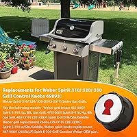 Vista 5 de Perillas de control de parrilla 69893 Perillas de control de gas para barbacoa de repuesto para Weber E-Spirit 200 300 310 320 330 Series 2013-2017