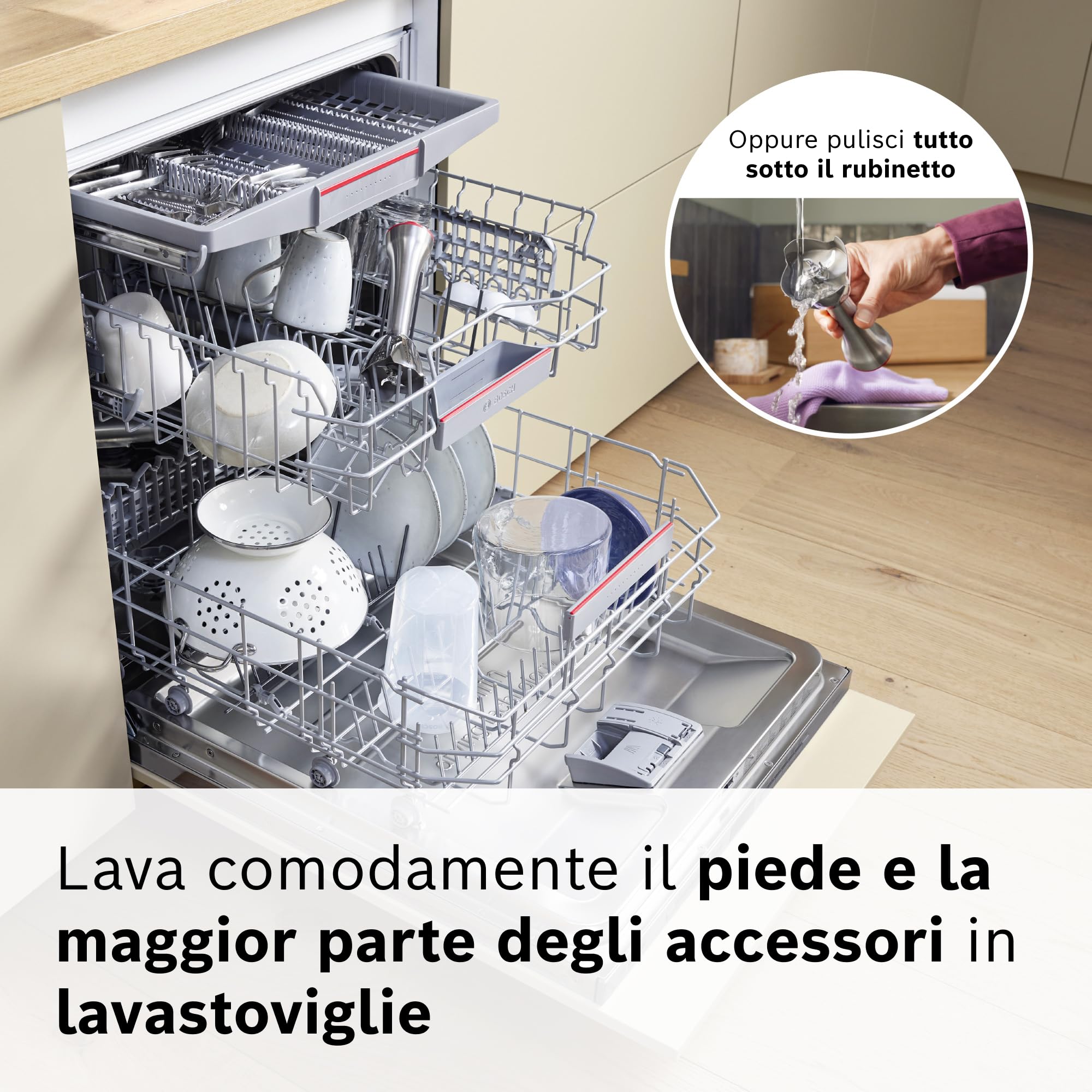 Bosch Serie 8 Frullatore a Immersione ErgoMaster MSM8M930, Potente Motore da 1500 Watt, Regolazione Dinamica della Velocità, Coltello a 6 Lame in Acciaio Inox, Accessori Inclusi, Acciaio Inossidabile