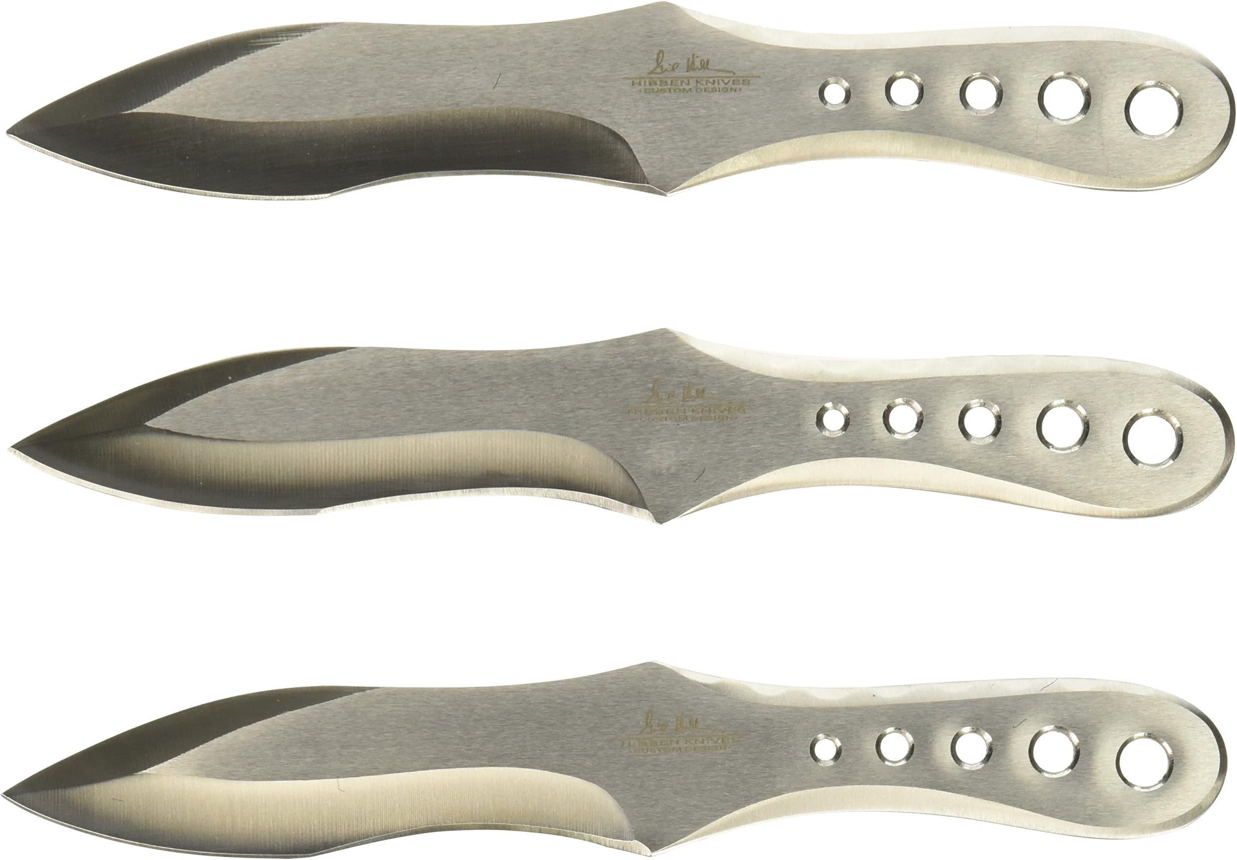 Gil Hibben GenX Pro Small Throwing Knife Triple Set | Nylon with Hard Liner Sheath | One-Piece Stainless Steel Construction | Perfectly Balanced | For Improving Your Throwing Skills | Length 7"