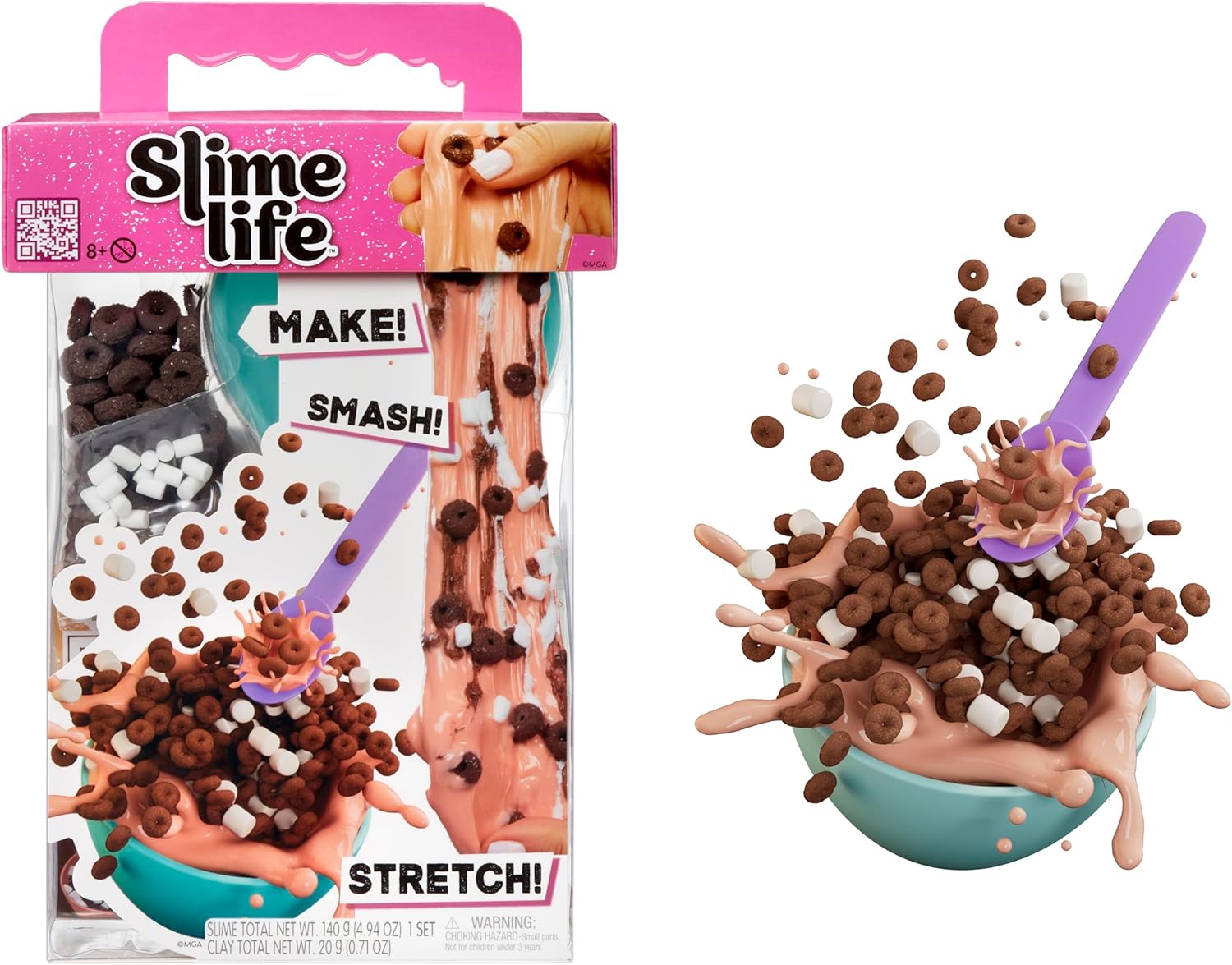 Slime Life Bowl of Choco Cereal DIY Slime Kit - Unboxing Ingredients to Make, Smash, and Stretch Your Food Slime, Ages 8+