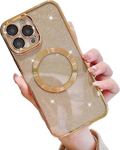 Eiyikof Funda magnética compatible con iPhone 13 Pro de 6.1 pulgadas compatible con MagSafe con protector de lente de cámara, bonita funda