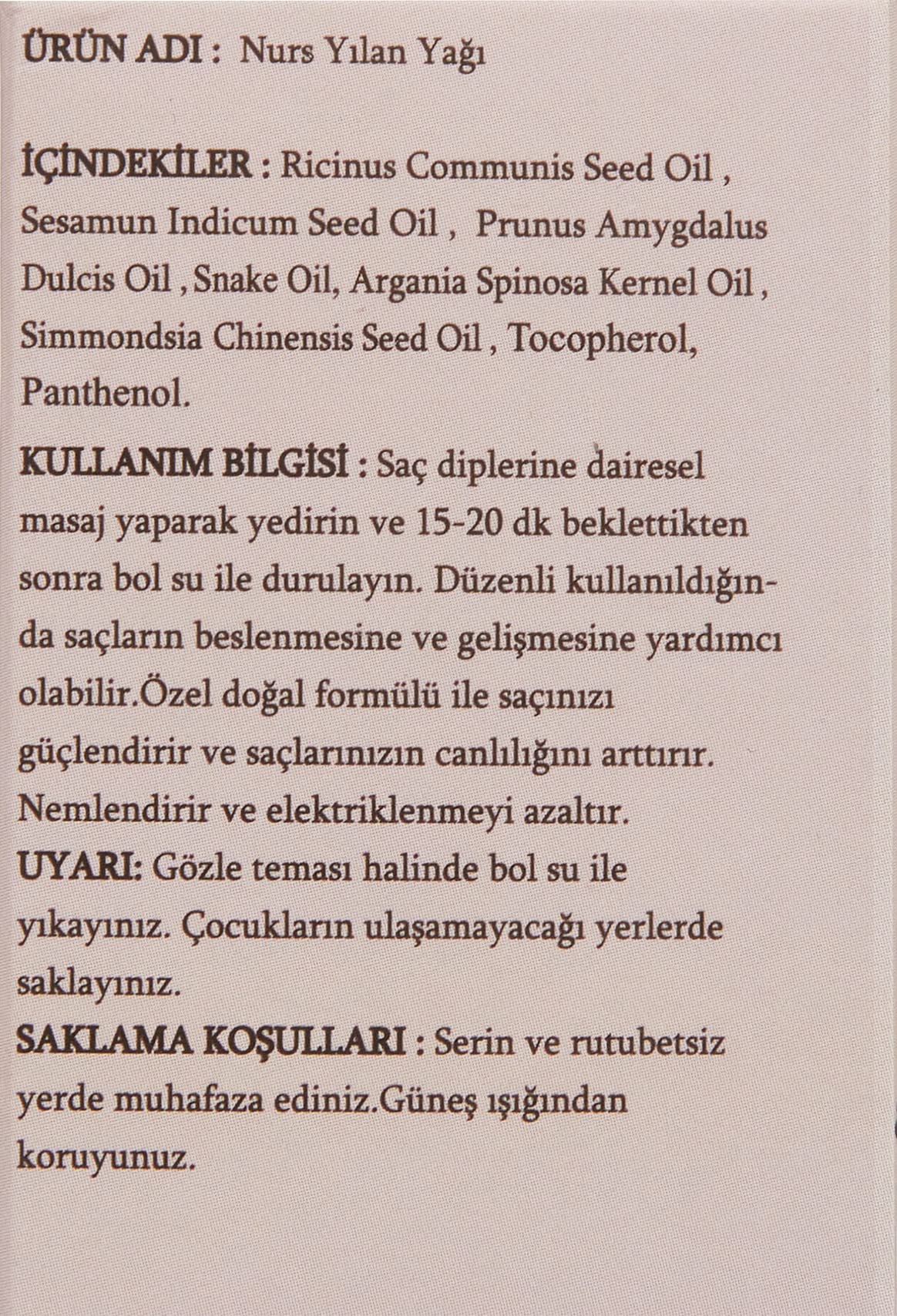 NURS Yılan Yağı 50 Ml Nurs