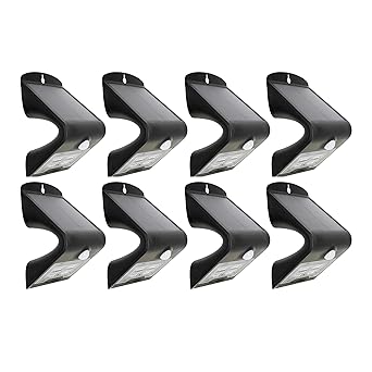 Solar Basics SBG8-407 Security Solar Wall Stair & Step Light, 8-Pack, Black, 8 Count