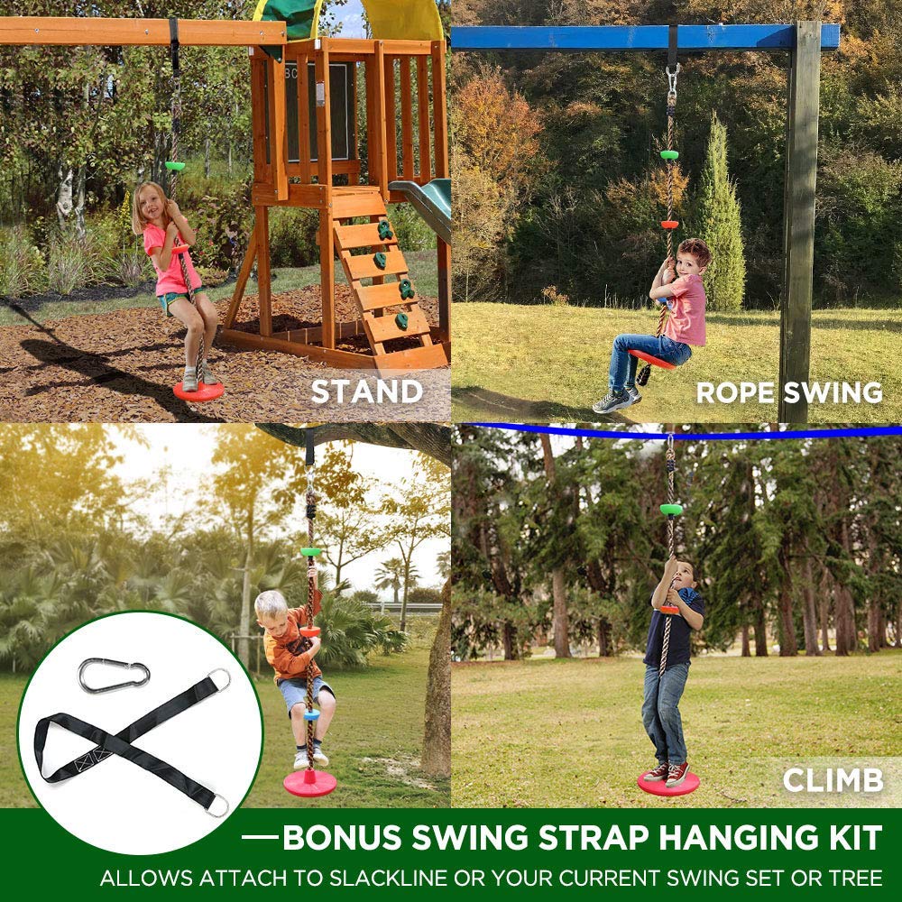 Dripex Ninja Warrior Obstacle Course for Kids 2X60FT Ninja Slackline