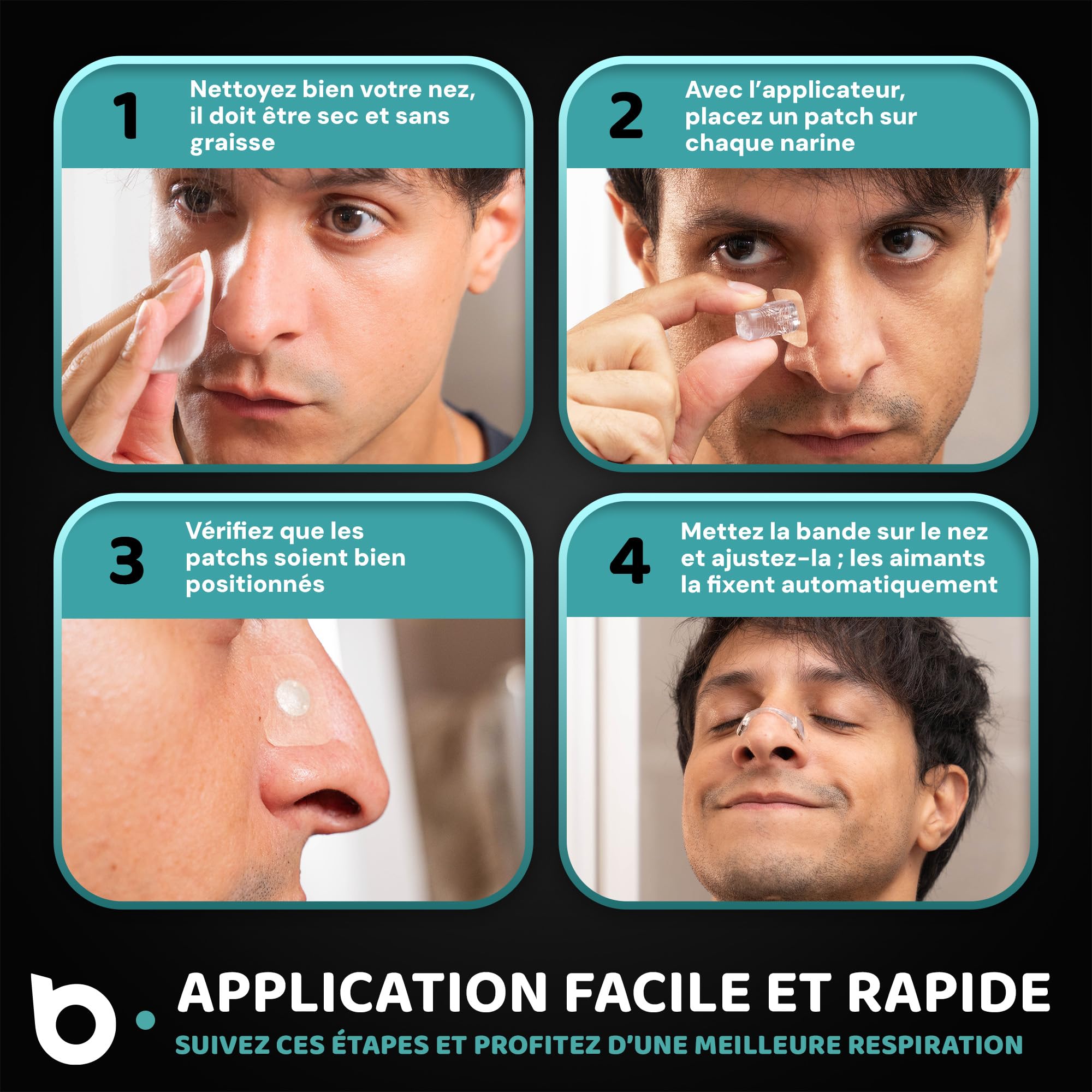 Bandelettes Nasales Magnétiques Premium PRO EDITION | MEGAPACK 120 PATCHS AMÉLIORÉS + ÉTUI DE RANGEMENT | Anti-Ronflement pour Mieux Dormir, Aide à Mieux Respirer