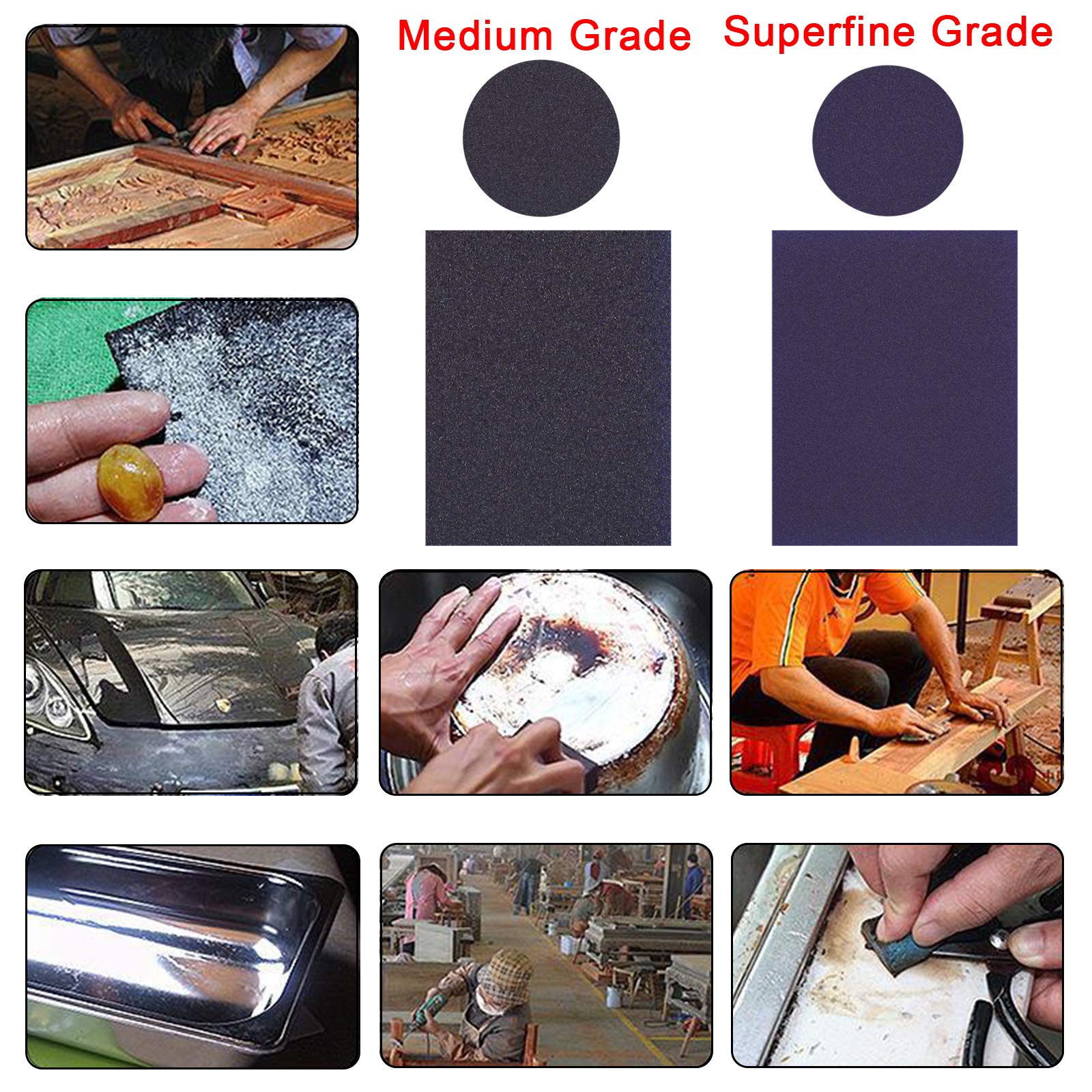 BokWin Schleifschwämme 8 Stück - Körnung 120, 100x70x25mm, Für Holz Und Metall