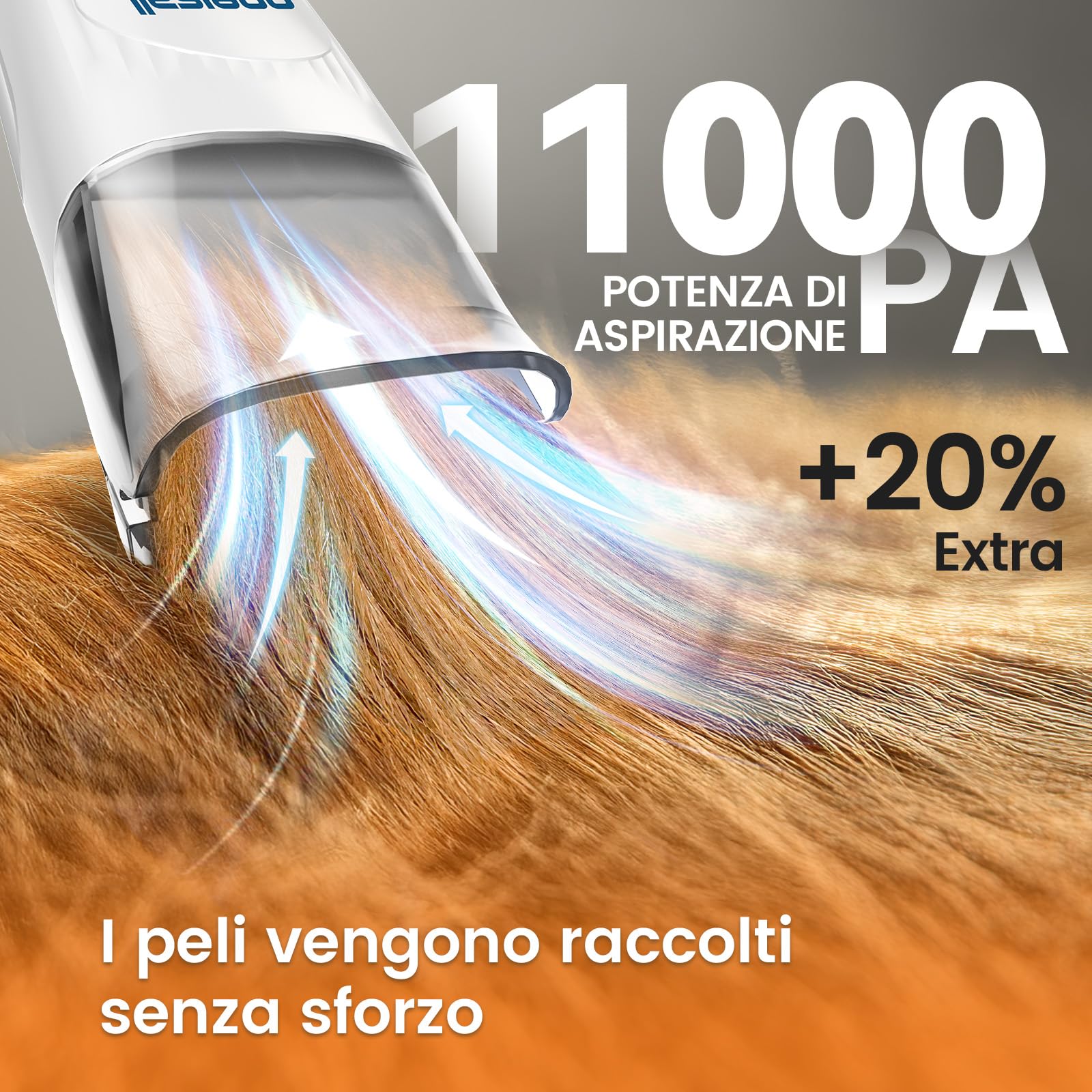 oneisall toelettatura e aspirazione a Vuoto per Animali Domestici, Tosatrice per Cani e Gatto Pelo Lungo Professionale, 7 Strumenti per la toelettatura Per la depilazione di cani e gatti (blu)