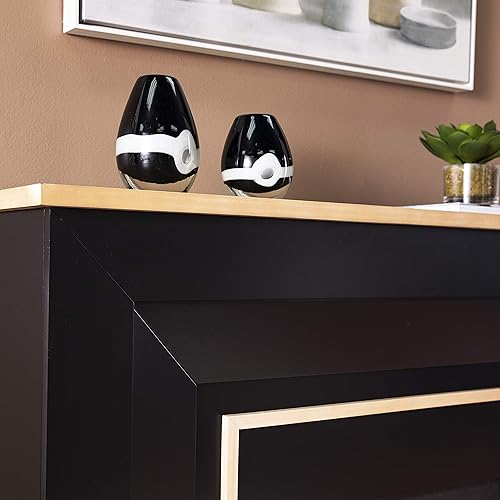 Miniatura 6 de SEI Furniture Cardington - Chimenea eléctrica, color negro y natural