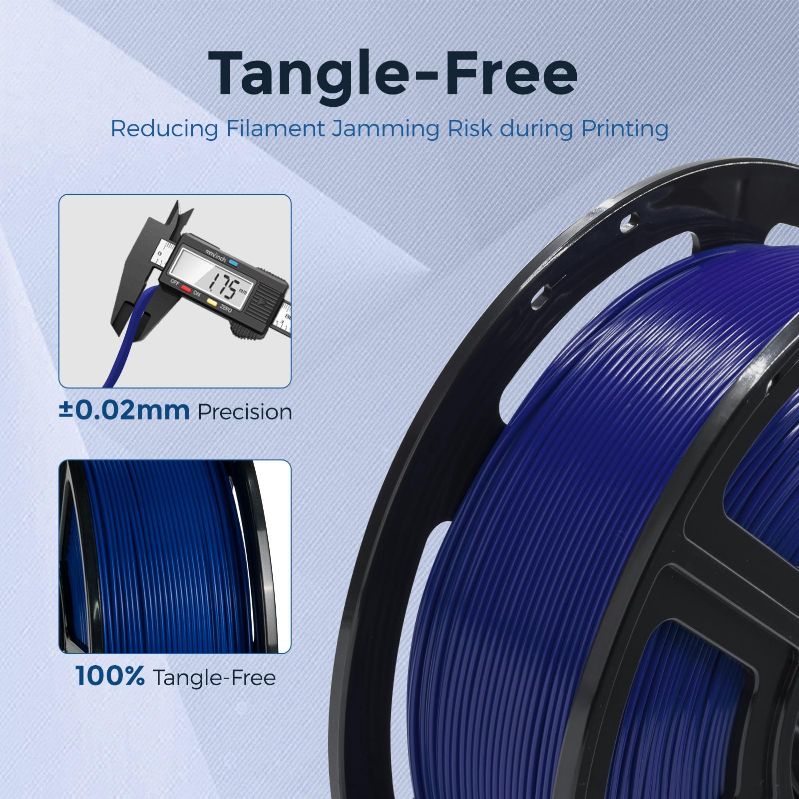 Flashforge Filament PETG pour imprimante 3D - 1,75 mm - Bobine de 1 kg - Précision dimensionnelle +/- 0,05 mm - Pour Finder et Creator Pro - Bleu PETG-1