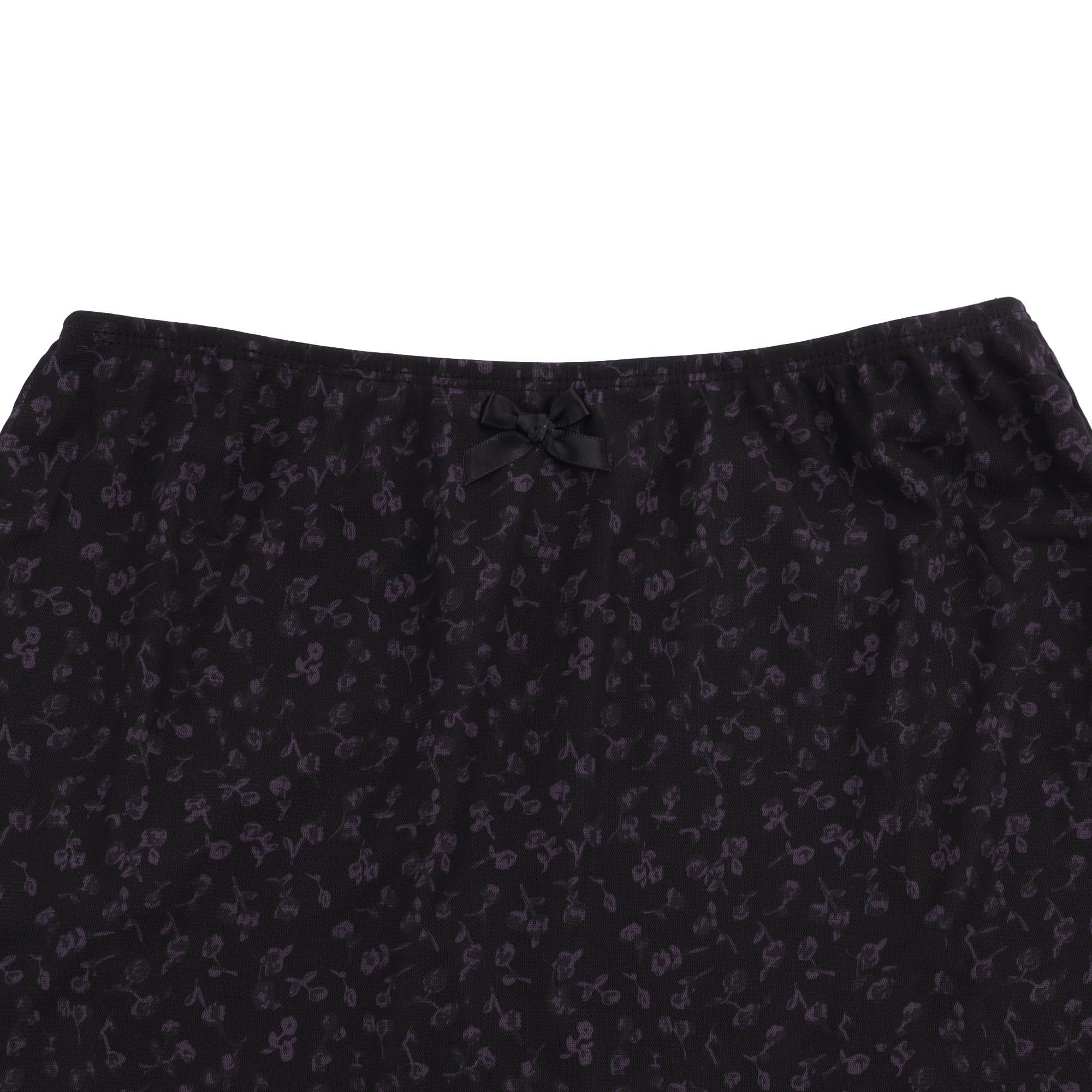 Black Floral Mini Skirt w bow