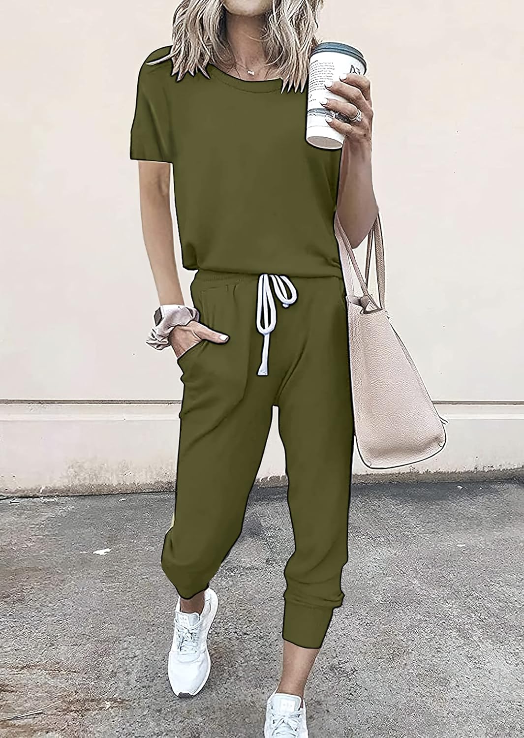 PRETTYGARDEN Women Summer Two Piece Outfits Striped Short Sleeve Pullover and Long Pants Tracksuit Travel Pajama Lounge Set - Image 3