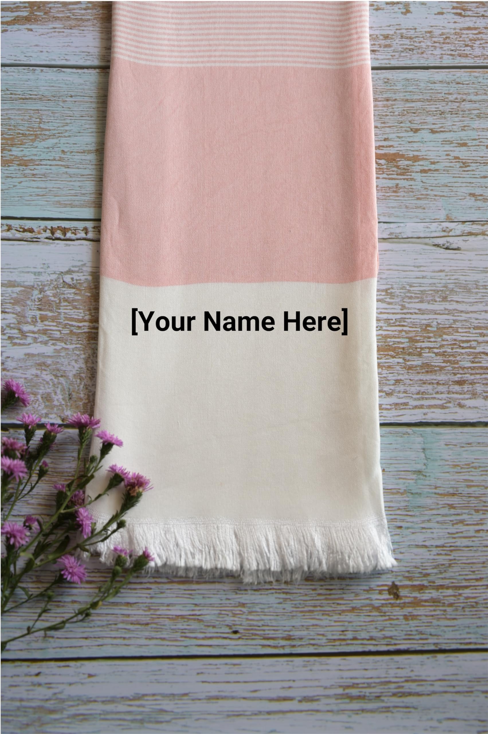Personalize Bamboo Towel | Customize Your Stylish Thin Turkish Bath Towel with Name or Embroidery|Super Absorbent, Anti Bacterial|Add Personal Touch to Your Gifts|for Men and Women
