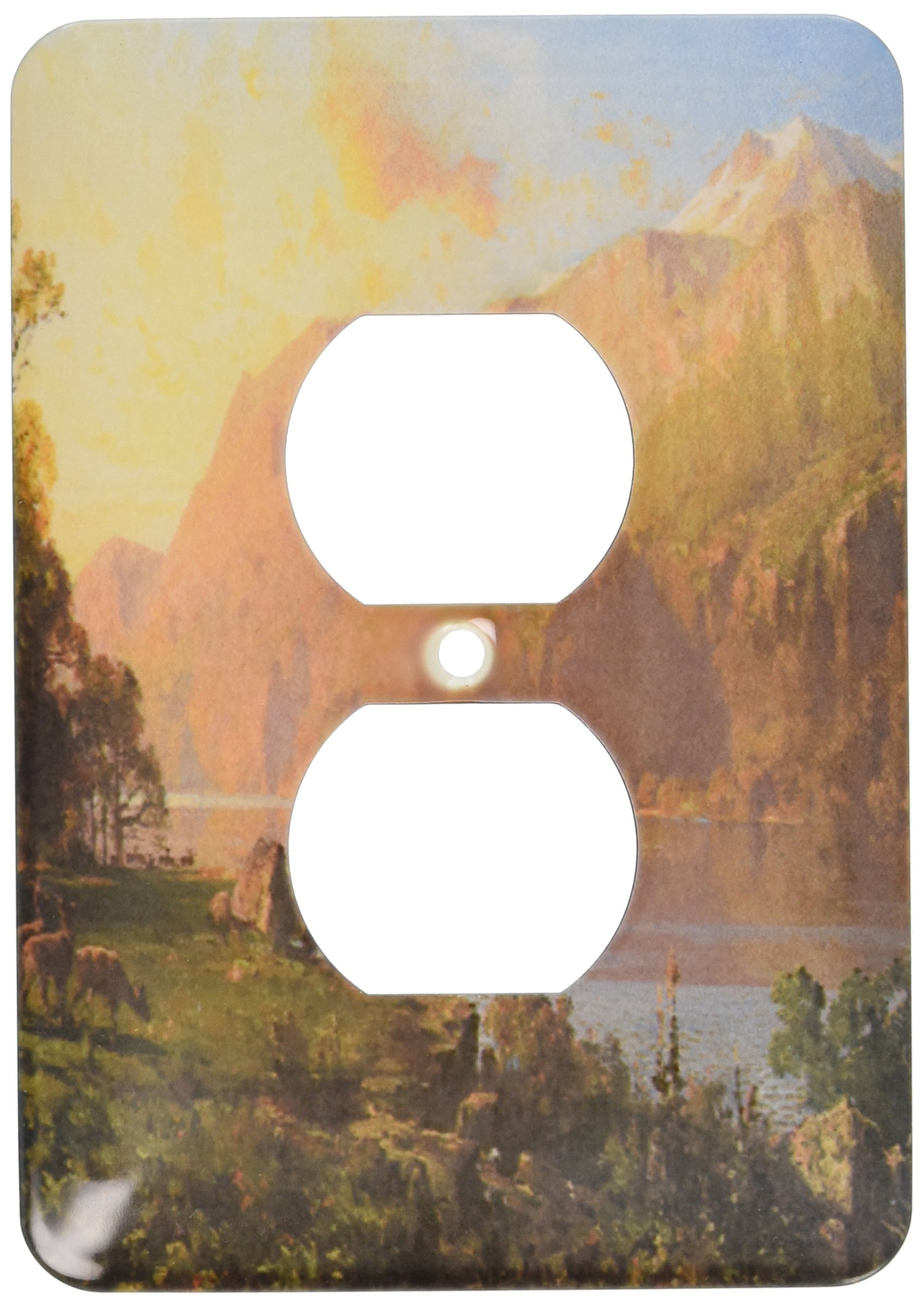 Placa de enchufe doble 3dRose lsp_126703_6 Emerald Lake Thomas Hill para decoración de pared