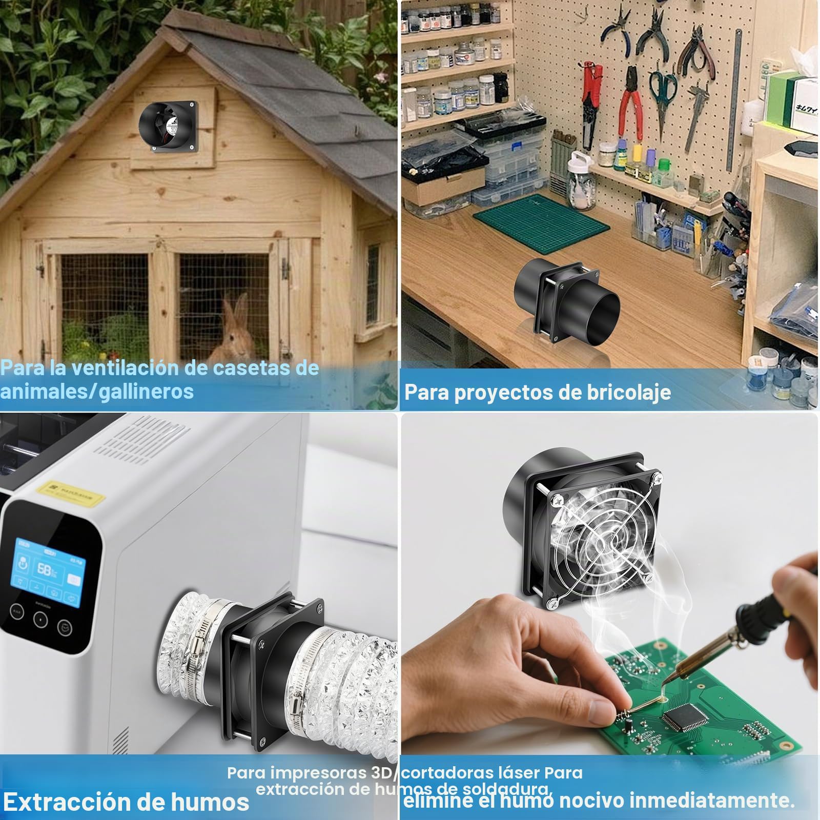 GDSTIME Ventilador de tubo 80 mm 12 V doble rodamiento de bolas control de velocidad