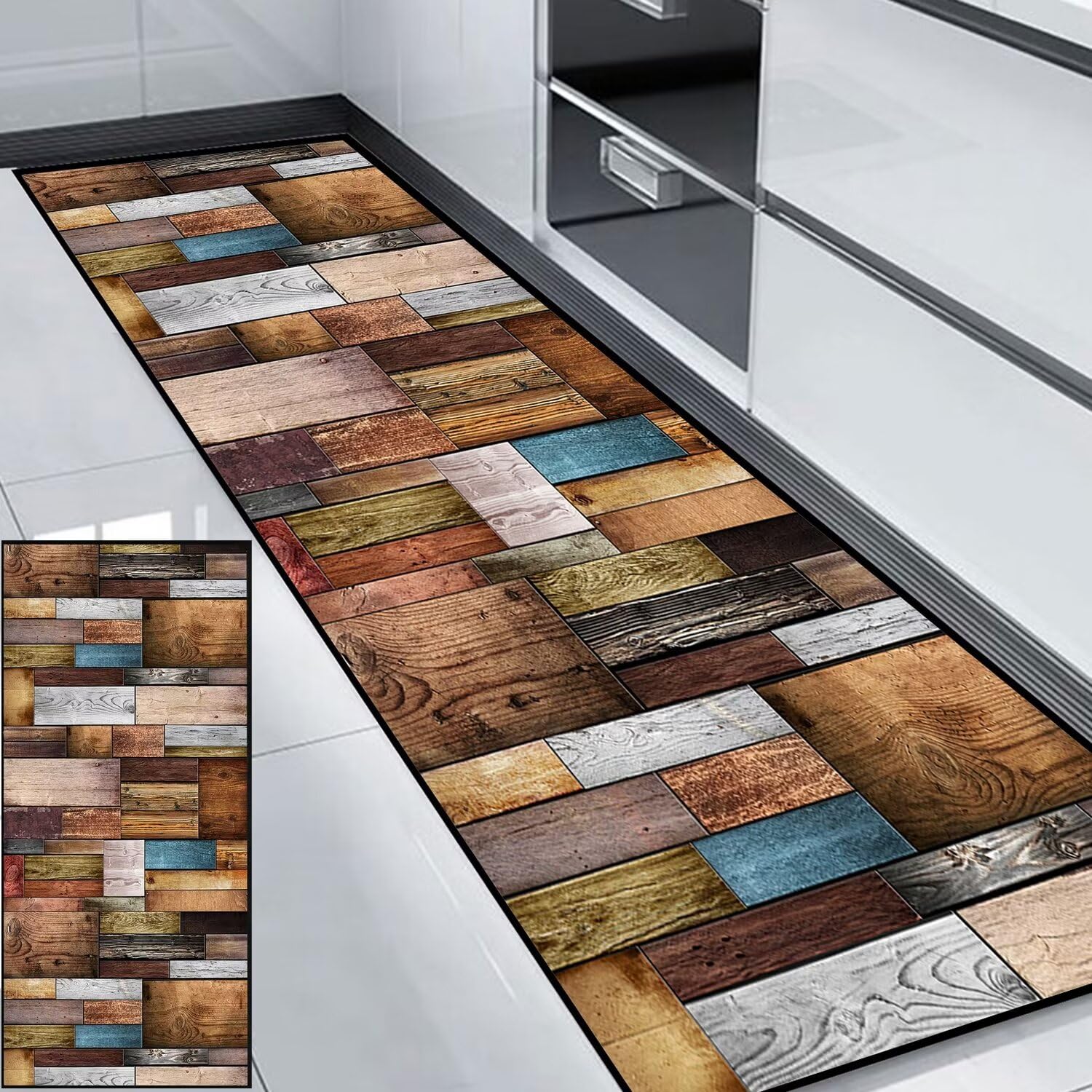 Tapis de cuisine 90 x 300 cm lavable pour protéger les sols des taches et éclaboussures