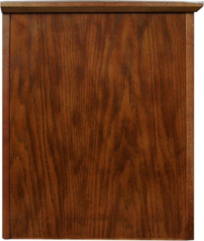 Leick Home 82360 Solid Wood Mission Oak Four Door TV Stand For 65" TVs Universal TV Console Living Room Storage Shelves Entertainment Center, Mission Oak image 3