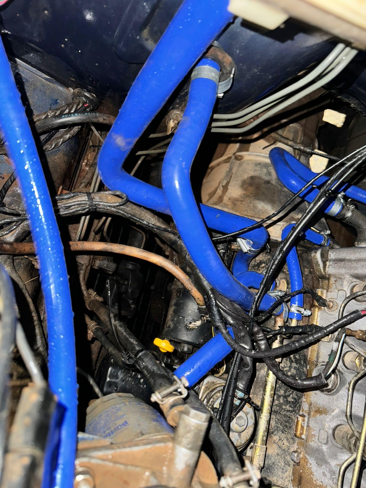 Juego Completo de 13 Manguitos del Circuito de Agua Refrigerante compatible con Nissan Patrol 260 K260 RD28T y RD28: Silicona Reforzada de 5mm (no válido para Y60) (Negro)
