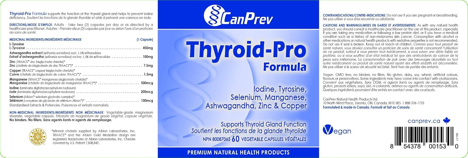 CanPrev Thyroid-Pro Formula Vegi Capsules, 60 Count