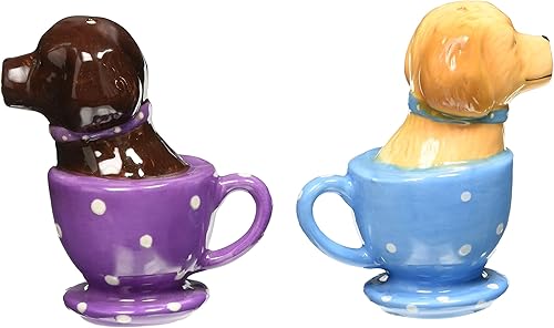 Miniatura 3 de Pacific Trading Labrador Retriever - Salero magnético y salero y pimentero They Kiss! Atractivos, 3 12 pulgadas de alto