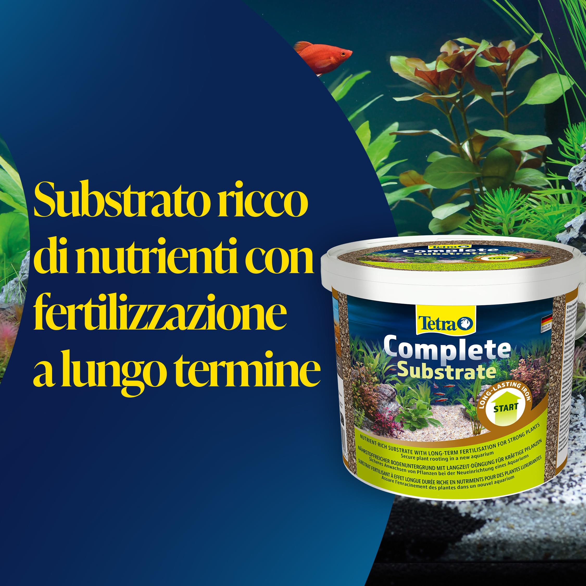 Tetra Complete Substrate - Substrato ricco di sostanze nutritive con fertilizzante a lunga durata per piante sane, per l'allestimento di un nuovo acquario, secchio da 5 kg