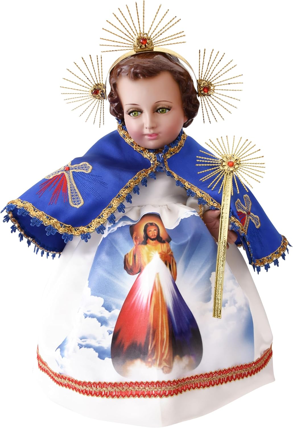 A&C Quinceañeras and More Divine Mercy Gown, Ropon para Nino Dios de La Misericordia con accesorios, baby Jesus not included