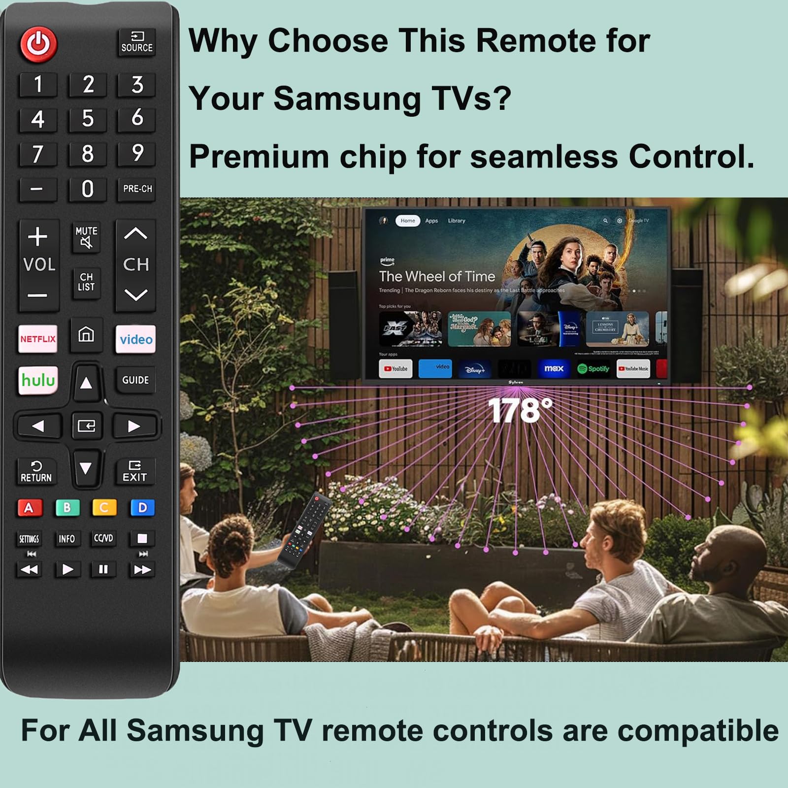 EONCHARM Universal Remote Control for All Samsung TV Compatible with All Samsung LCD LED HDTV 3D Smart TVs Models — Amazon image 4