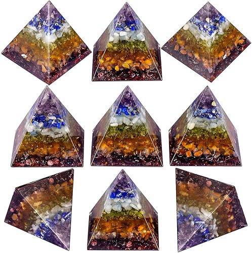 Miniatura 4 de Rockcloud Estatuilla de piedra piramidal de orgón de cristal curativo de alambre de cobre, generador de energía para meditación, equilibrio de